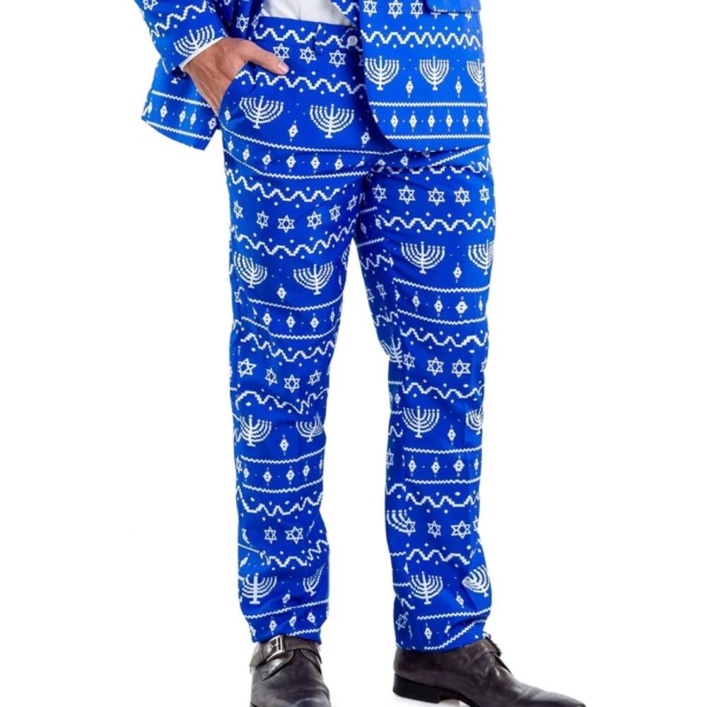 Tipsy Elves The Lit Menorah Hannukah Suit Pants, Holiday, Men's Size 31